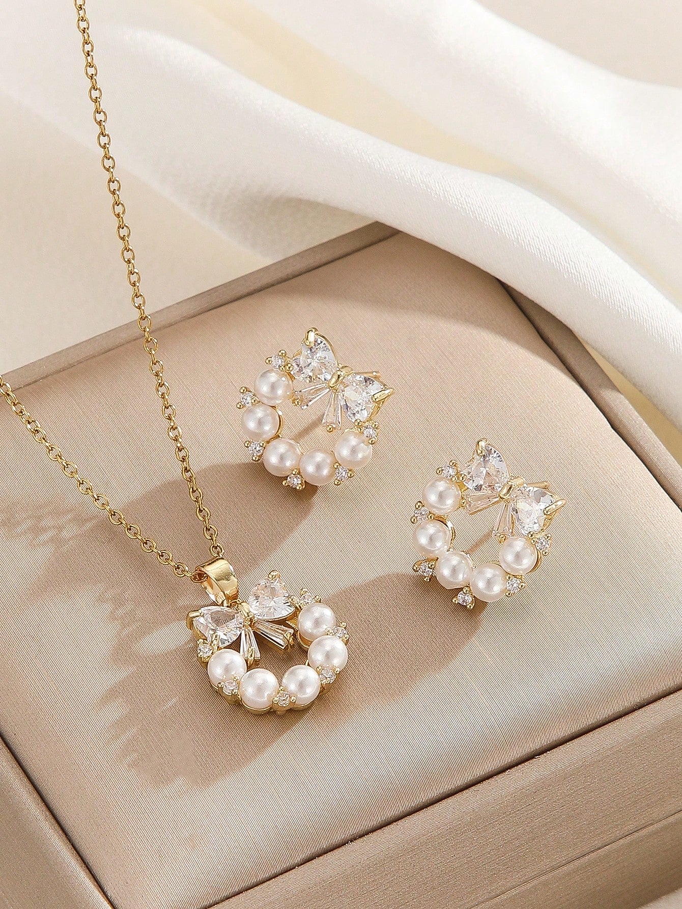 Pearl Blossom 18K Gold Plated Set