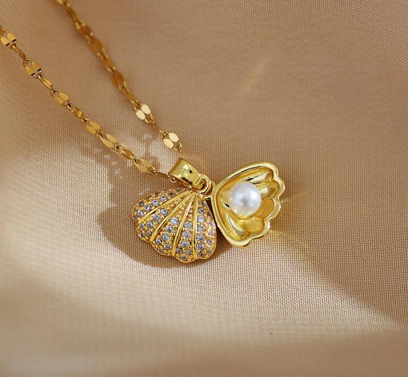 Pearl Shell 18K Gold Plated Necklace